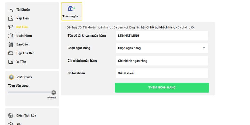 Giao dịch rút tiền qua nhiều phương thức 
