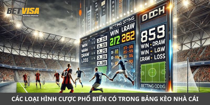 Các loại hình cược phổ biến có trong bảng kèo nhà cái hôm nay